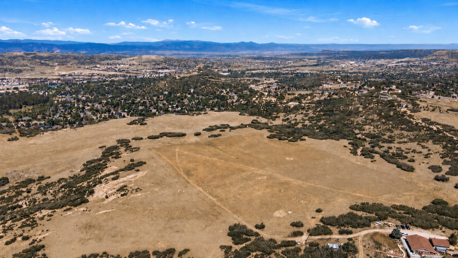 Ground-level view toward Castle Rock and the valley